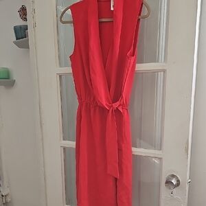 Tahari Vibrant Red Midi Dress